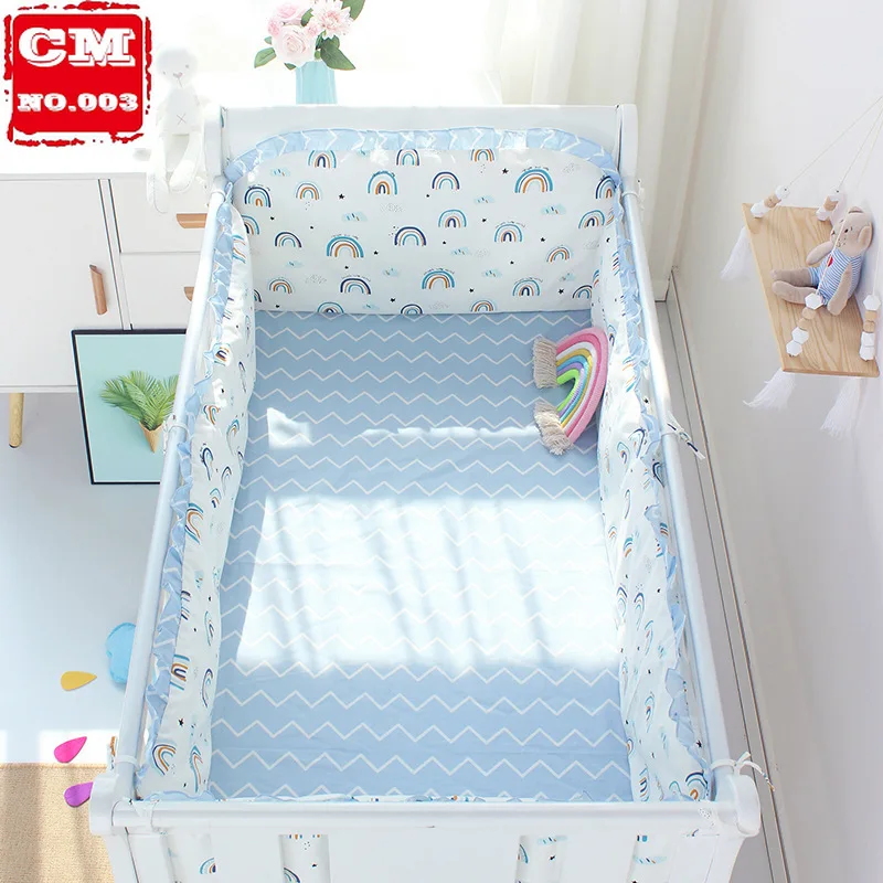 

4pcs Bumpers Infant Bed Bedding Set Baby Cot Bumper Cradle Protector Washable Cotton Newborn Crib Bumper 60*120cm ZT38