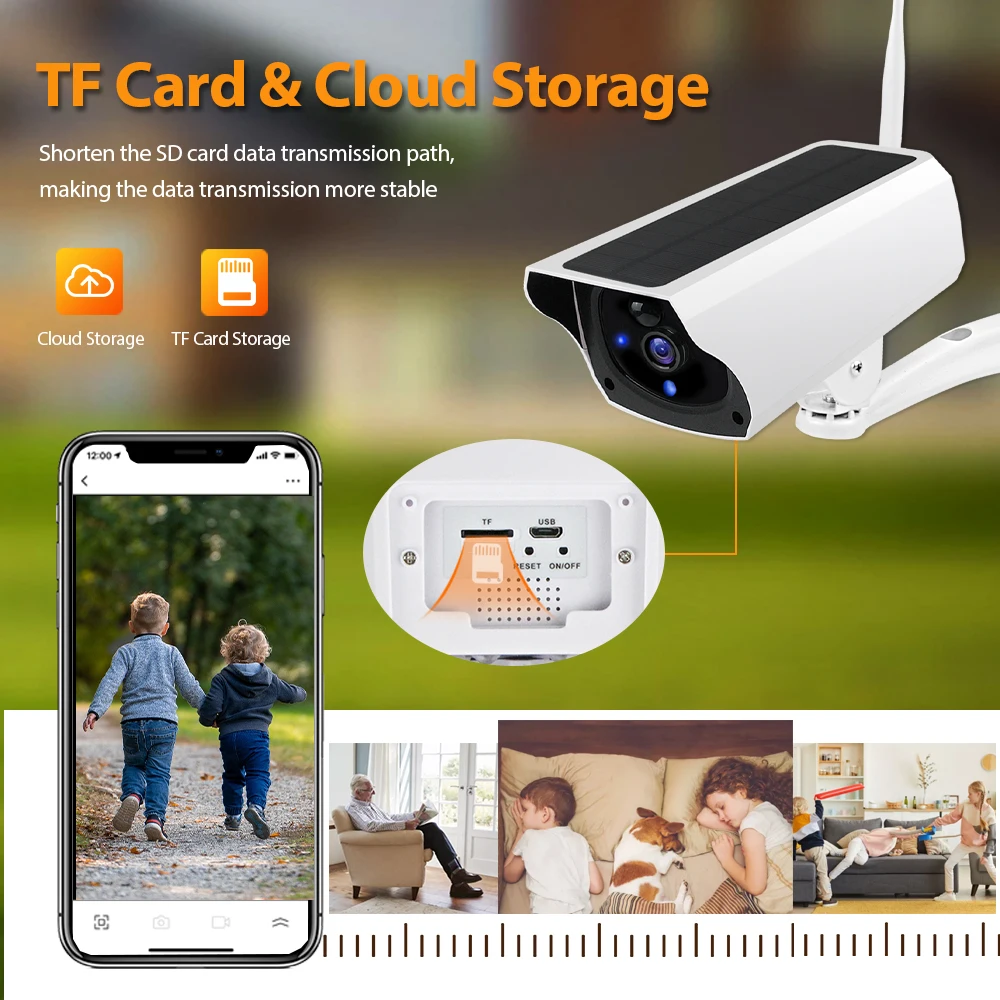 Беспроводная IP-камера видеонаблюдения 1080P HD с солнечной батареей и Wi-Fi |