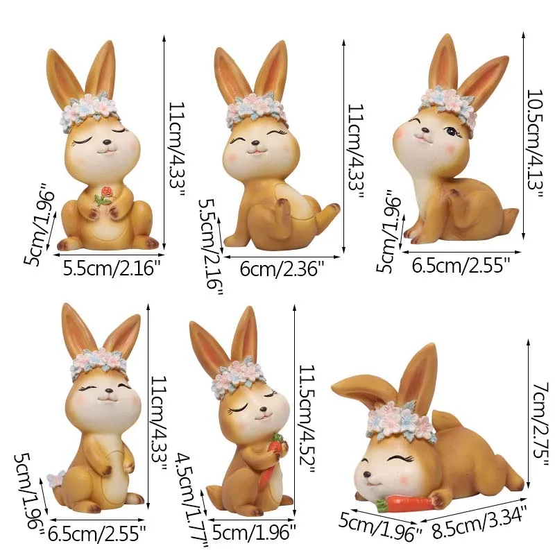 

Micro Landscape Resin Decoration Cartoon Rabbit Ornaments Home Gardening Creative Matching Accessories Home Furnishings Gift