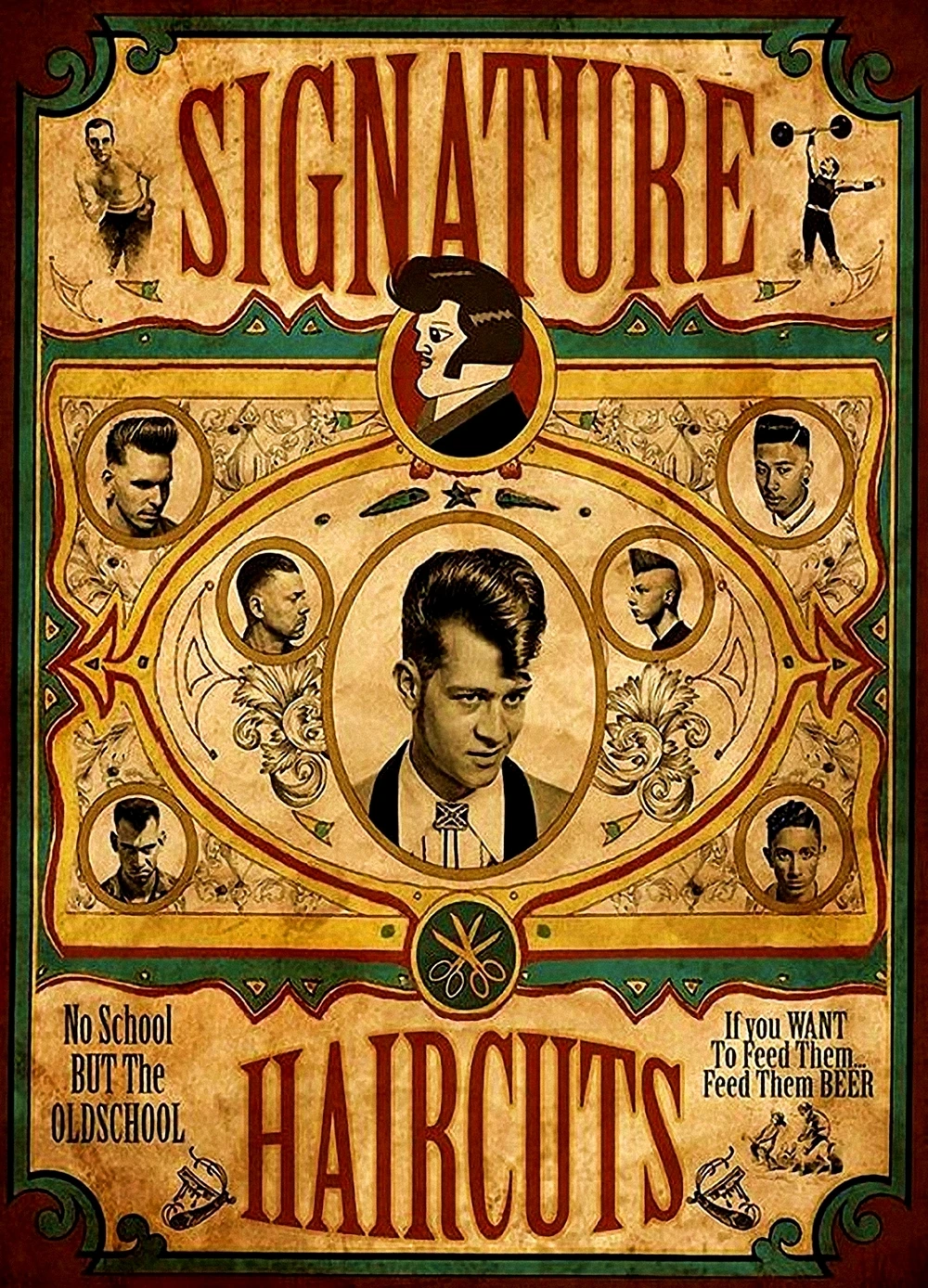 Мужские постеры для прически и бороды ретро крафт-бумага Внутренняя Живопись