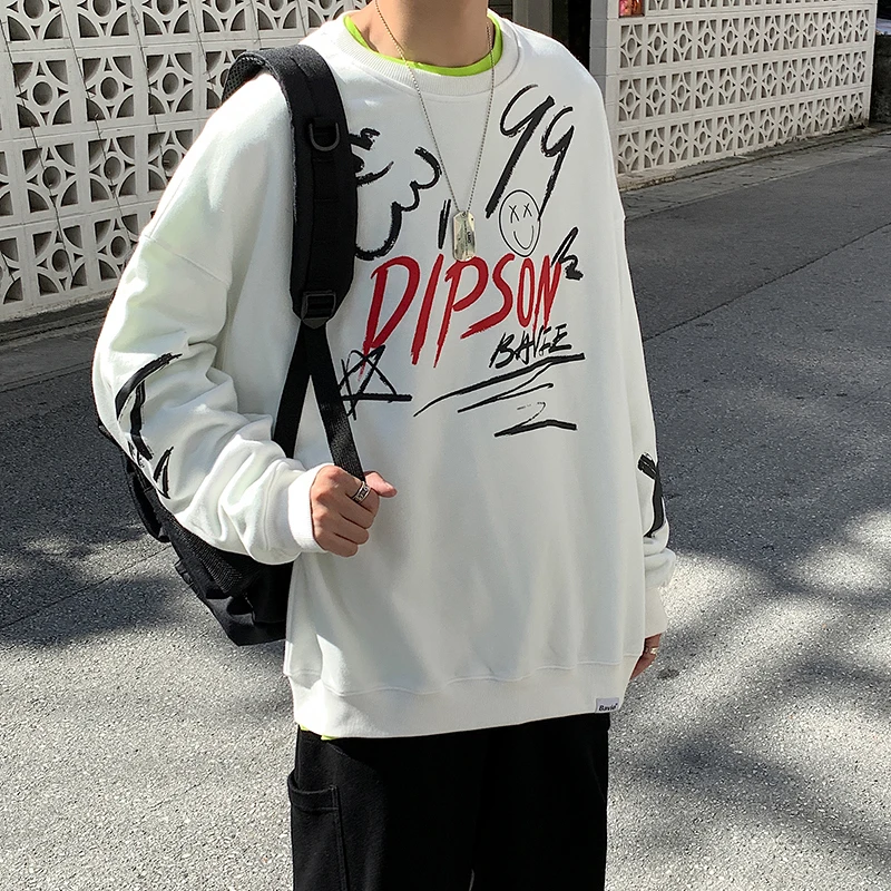 Новинка весна-осень 2020 Молодежный Свитшот с круглым вырезом и принтом граффити