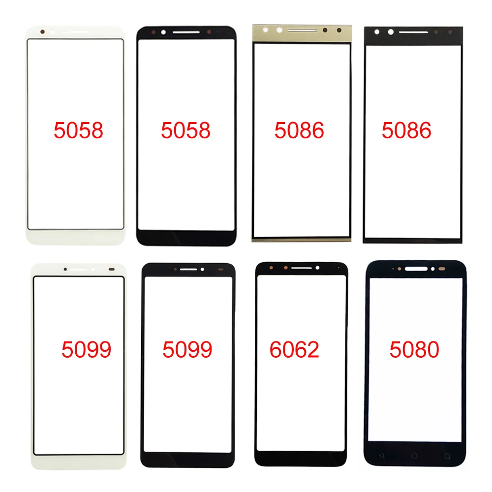 

Передняя стеклянная панель для Alcatel 5086 5099 6062 5058, (без сенсорного экрана), внешняя стеклянная панель