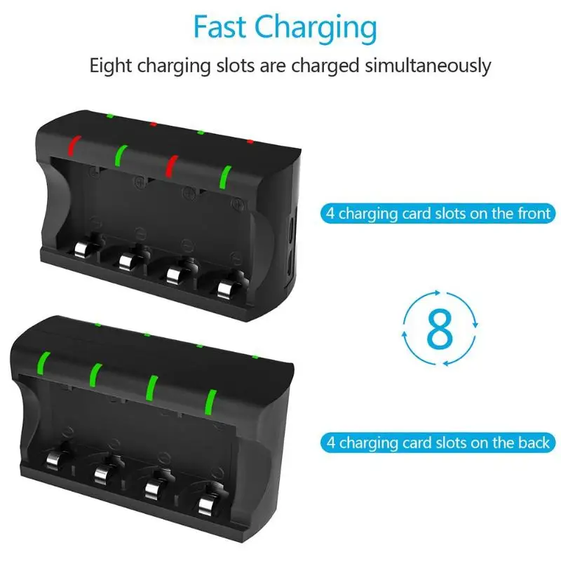 Умное интеллектуальное зарядное устройство с 8 слотами для аккумуляторов CR123A