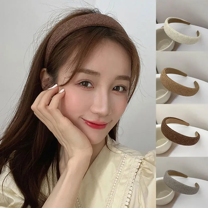 

Temperament All-matched Retro Headband Korean Fashionable Small Fresh Girly Hair Hoop Ins Style Cotton Linen Braided Headband