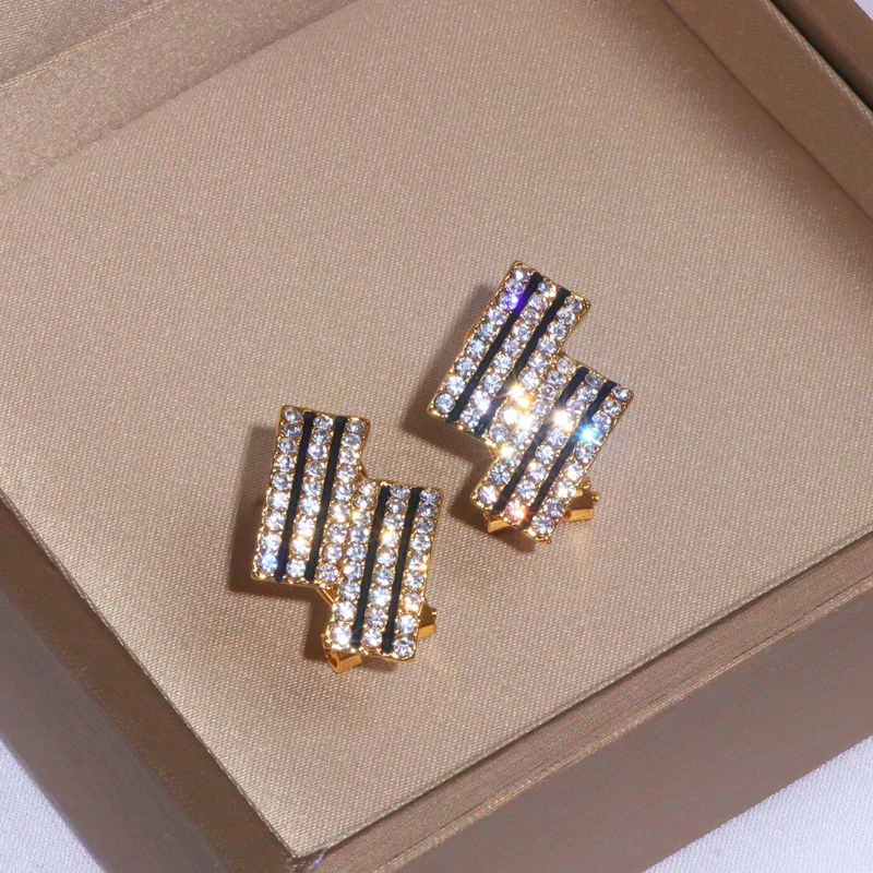 2022 новый дизайн Роскошные сияющие кристаллы большие геометрические серьги для