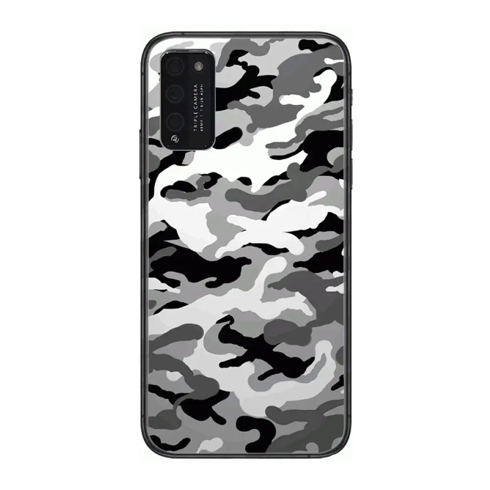 

Camouflage Pattern Case Clear Phone Case For Huawei Honor 10 20 30 9 X Pro Lite V 5G RU Black Etui Coque Hoesjes Comic Fashion
