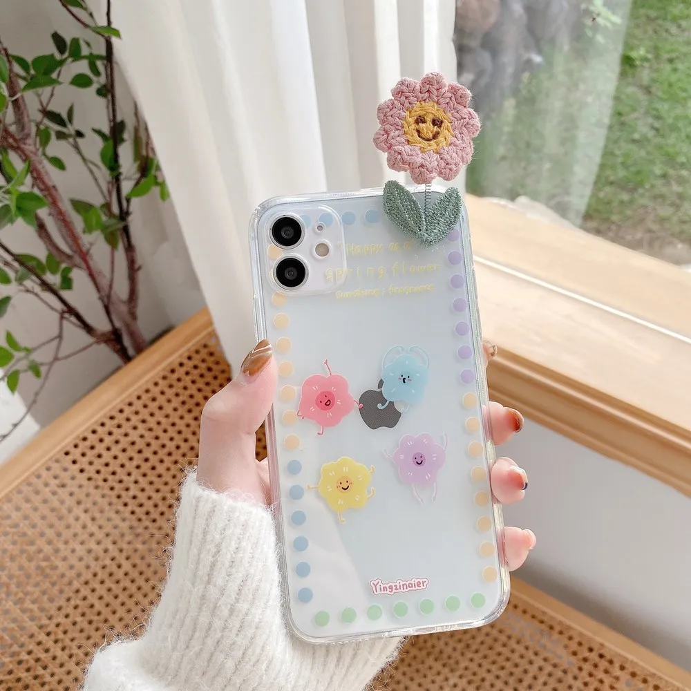 

Creative transparent floret iPhone case for iPhone 12 promax se 11 promax 7 8 8plus x XS XR xsmax mini Personalized iPhone case