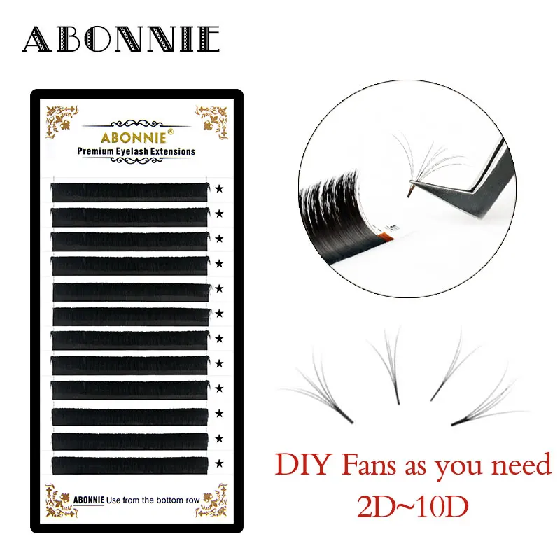Abonnie Easy Fans накладные ресницы Индивидуальные Накладные норковые C/D Curl русский