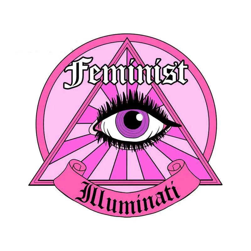 

Feminist Illuminati Car Sticker Accessories Car Styling Decal Vinyl Car Window Cover Scratches Waterproof PVC 13cmx12cm