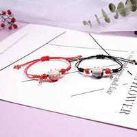 cute japan good lucky cat adjustable bracelet for couples birthday gifts luxury maneki neko bangles charm bracelet for women new