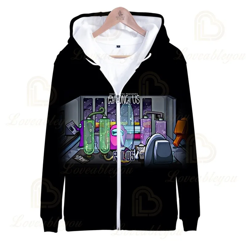 

CREWMATE Men Hoodie Sweatshirt Hooded Boys Girls Zip Up Long Sleeves Harajuku Hip Hop Streetwear Women Sweatshirts 100-160