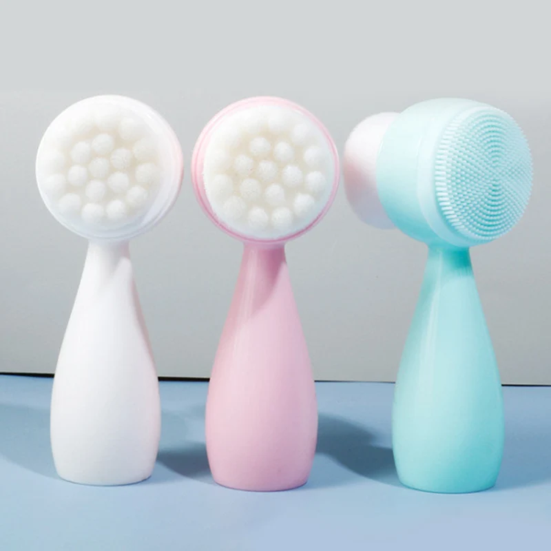 

Double Sided Silicone Facial Cleanser Brush Manual Blackhead Removal Brush Facial Cleansing Massage Wash Product