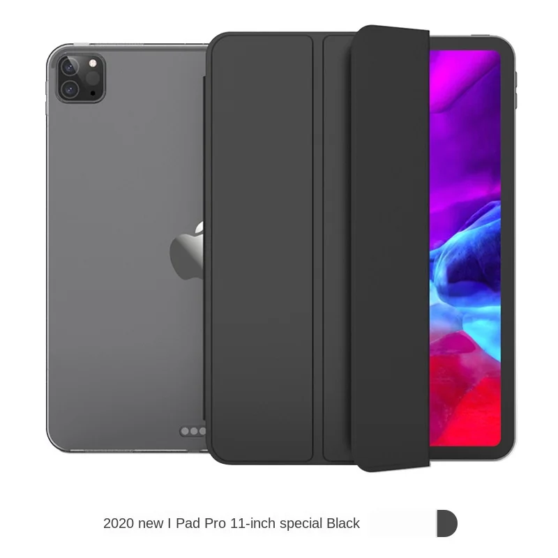 

For iPad Pro 11-inch Tri-fold Stand Sleeping Tablet Leather Case for iPad Pro 2020 Silicone Flip Cover for ipad pro 11 2020