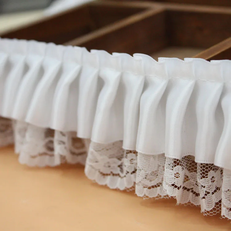 10 meter 6cm White Chiffon Ribbon Ruffle Laces Fabric Pleated Lace Trim Flower Collar Garment Skirt Wedding Accessory AP2167|ribbon ruffle|lace