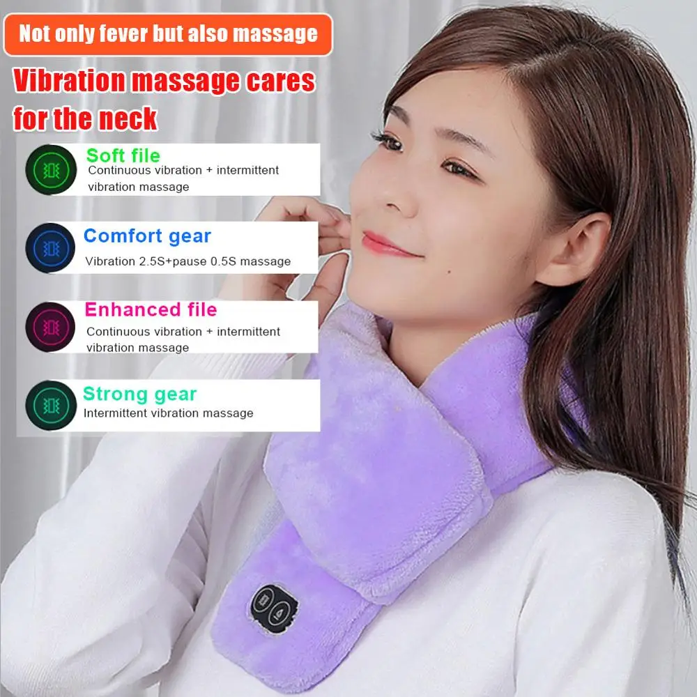 New 2021 Winter Scarf Heated Scarf USB Women Heating Scarf Couple Scarf Neckerchief Plush Collar Scarves Shawl Neck Warmer