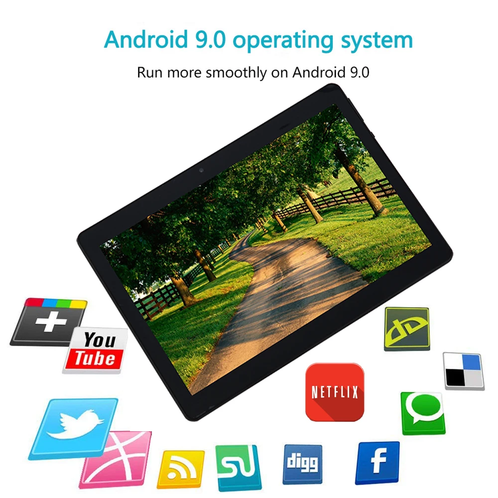 Free Shipping Android 9.0 OS 10 inch tablet 3G Quad Core 32GB eMMC Storage 1280X800 IPS Kids Gift Tablets 10 10.1