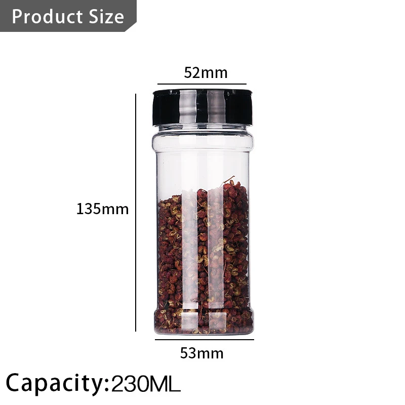 

230ML 15/20pcs Salt and Pepper Shakers Spice Container Food Grade Material Spice Organizer Canister Set Kitchen