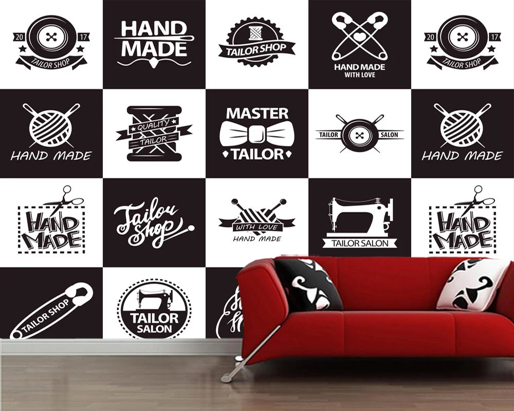 

Papel de parede Tailor Shop Salon barber shop art 3d wallpaper,living room bedroom ktv bar mural home decor