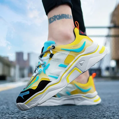 

trend, Men's spring sports shoes, shoes, men's casual shoes, Korean plate shoes, breathable walking shoes, big-size daddy shoes.