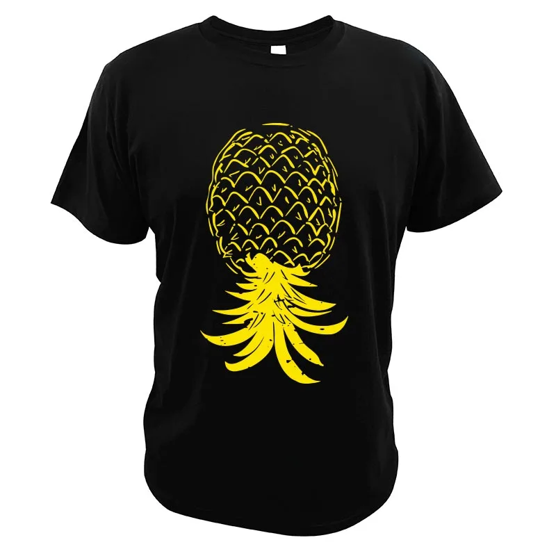 Футболка с принтом ананаса 100% хлопок коротким рукавом и круглым вырезом - купить