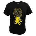 Футболка с принтом ананаса, 100% хлопок, с коротким рукавом и круглым вырезом
