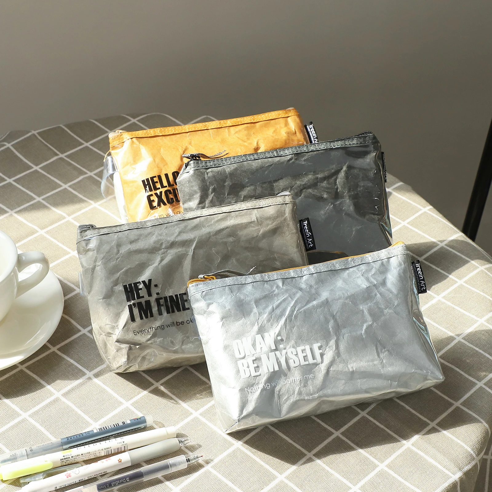 Пенал JIANWU складной из крафтовой бумаги простая переносная сумка для хранения