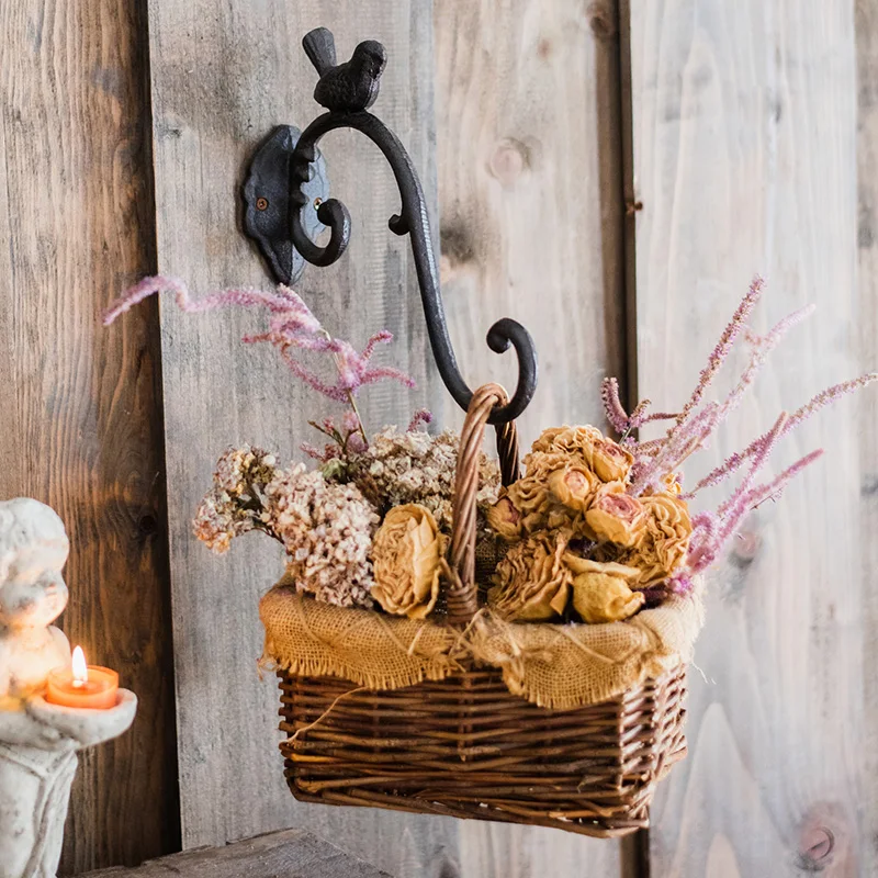 Европейские антикварные чугунные цветы для дома сада корзина Подвесной