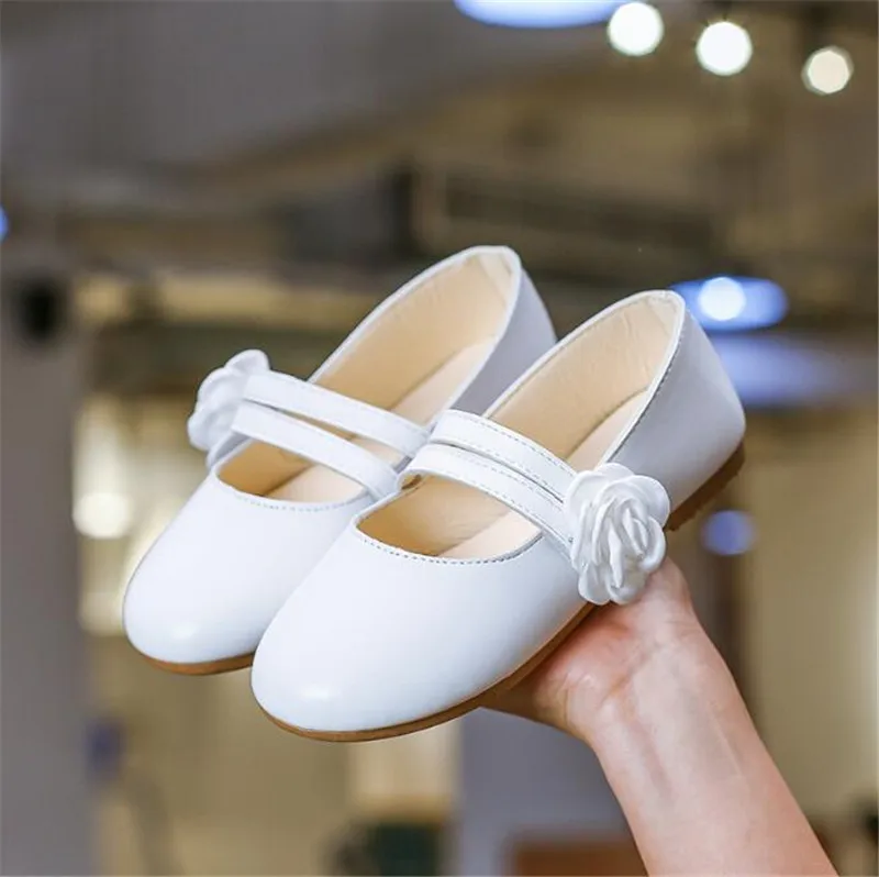 Weoneit детские туфли с цветочным принтом белые розовые золотые вечерние кожаные