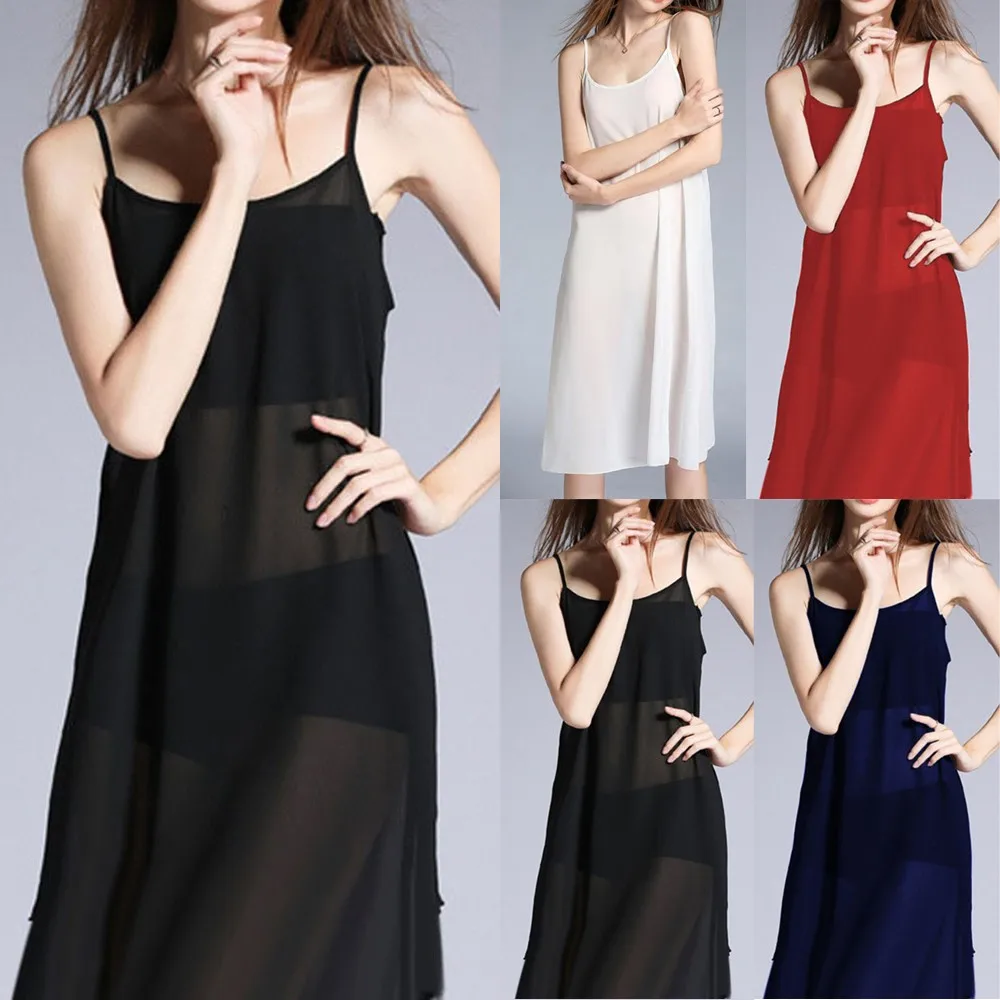 

New Female Faux Silk Satin Nightgown Lady Sexy Strap Night Dress Women Nighties Sleeveless Sleepwear Nightwear Long Nightdress