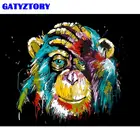 GATYZTORY разноцветные обезьянки масляная краска по номерам для взрослых ручная краска ed Diy акриловая краска в рамке цветная картина для рисования на стену
