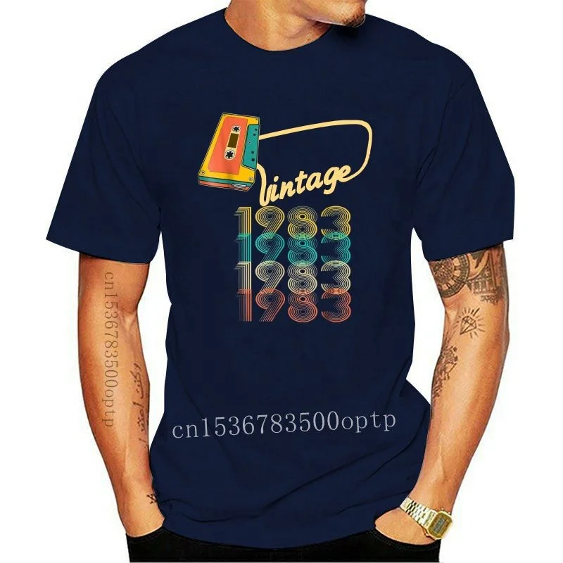 

New Vintage 1983 Shirt 35th Birthday Gifts 35 Years Old Awesome 2021 Summer Men's Short Sleeve T-Shirt