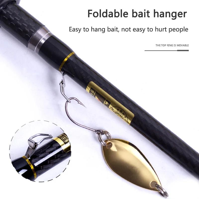 

Carbon Telescopic UL Ultra Light Solid Tip Fishing Rod Portable Spinning Casting Lure Pole With Rod Bag Fishing Tackle -40