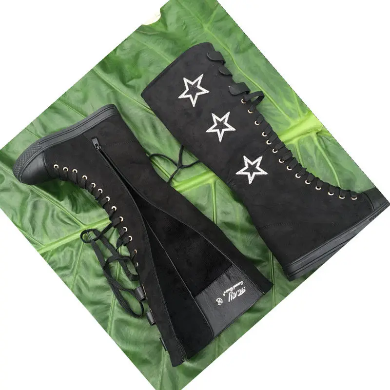 

autumn/winter range is designed to heighten the sexy thigh-heel lace-up platform high-heel and velvet womens platform heels