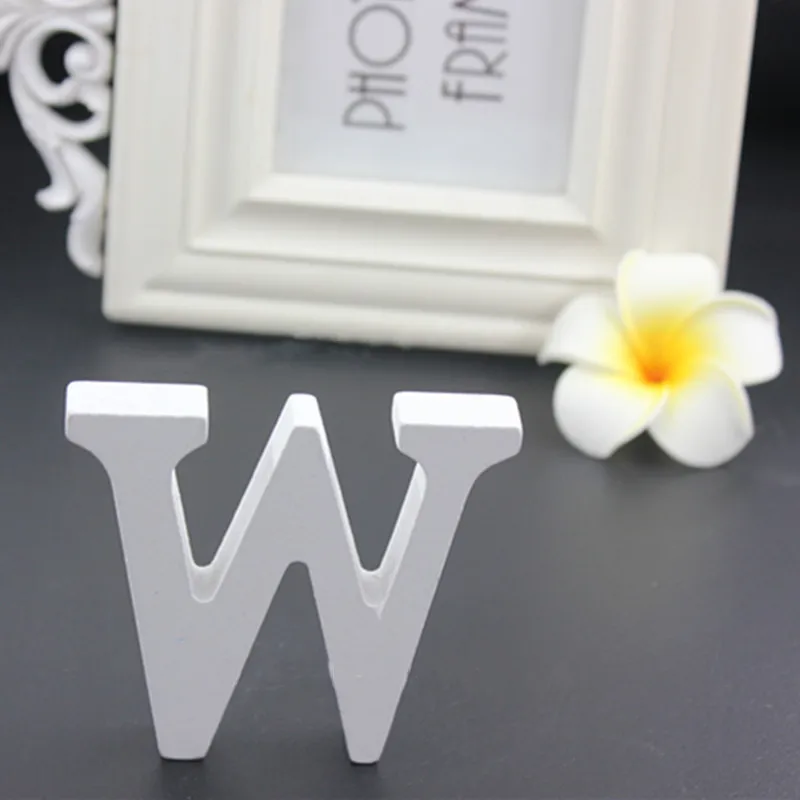 ZM-W 1 шт. 8 см белые деревянные буквы Английский алфавит DIY персональное имя Дизайн Искусство ремесло Свадебный домашний декор буквы украшение комнаты - Цвет: ZM-W