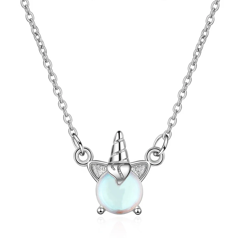 Милое ожерелье с подвеской в виде единорога элегантные женские вечерние