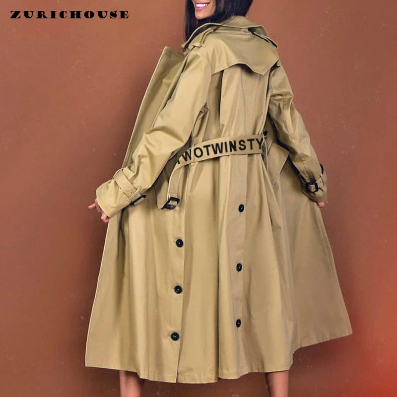 Женская ветровка ZURICHOUSE 2021 модное двубортное весеннее пальто с индивидуальным