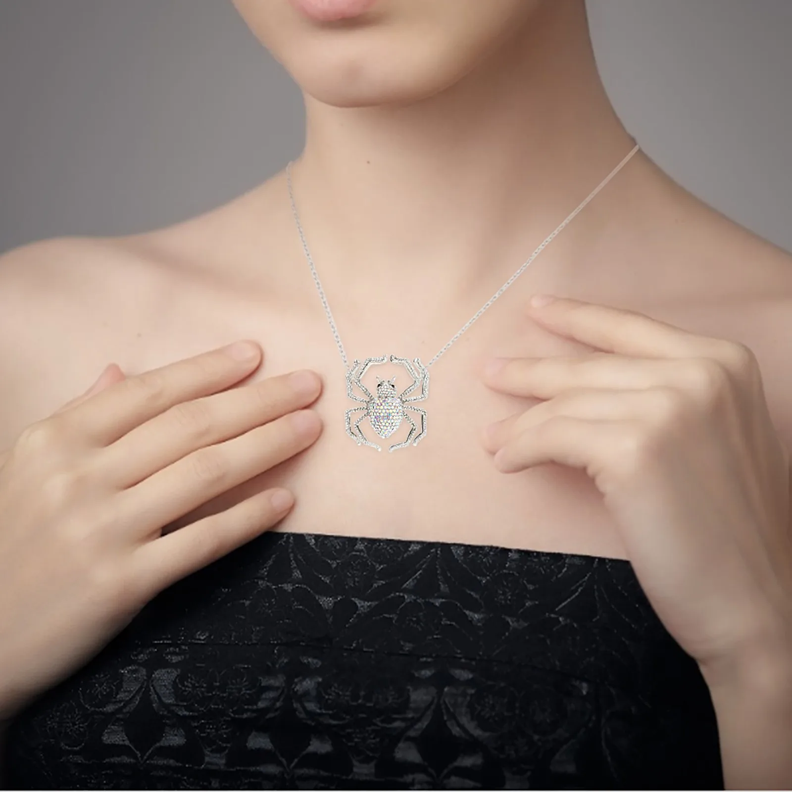 Новинка модная подвеска стразы на Хэллоуин в стиле панк ювелирные изделия