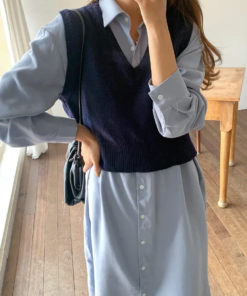 Traje de 2 piezas sin mangas para mujer y niña, suéter, chaleco, vestidos, camisa, trajes, bata, Vestido femenino, venta por separado, novedad de primavera