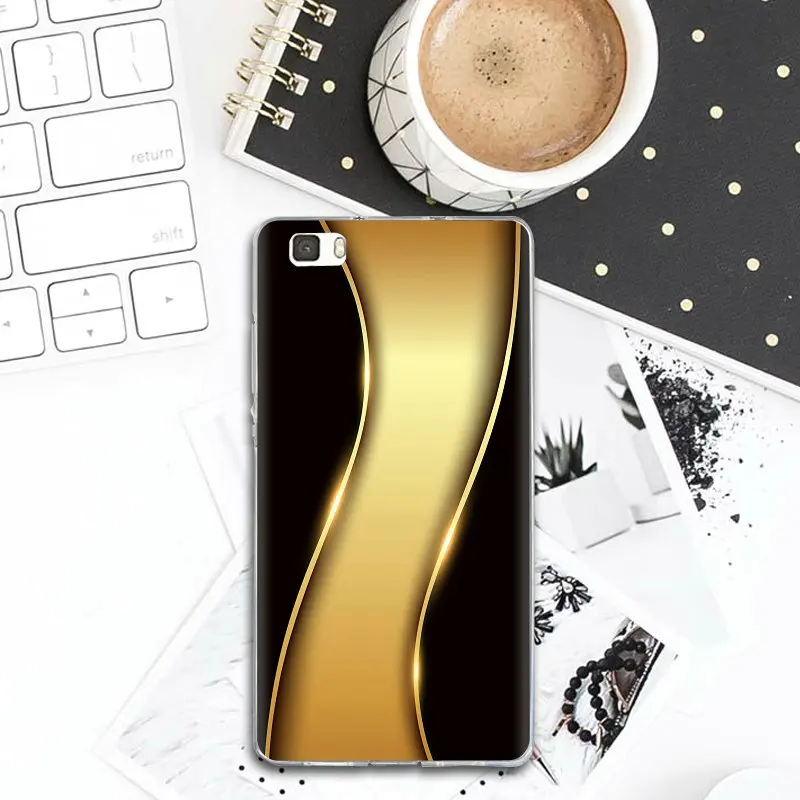 Metallic Gold Foil Soft TPU Cell Phone Case for Huawei P8 P9 P10 P20 P30 Lite Mate 10 Pro Y3 Y5 Y6 II Y7 Honor 6X 7X 9 Plus |