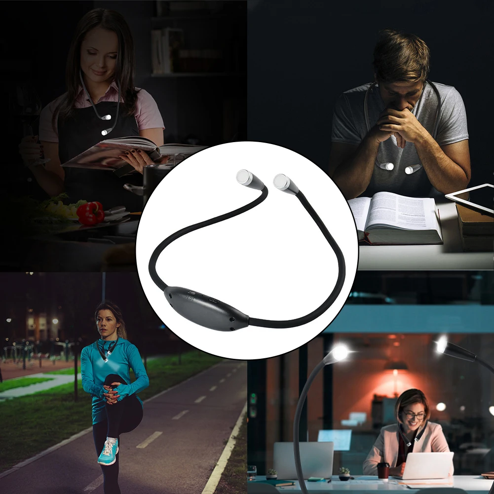 

LED Neck Hung Light Hands-Free Rechargeable Night Reading Lamp 3 Levels Brightness Hanging Neck Book Light USB Charging