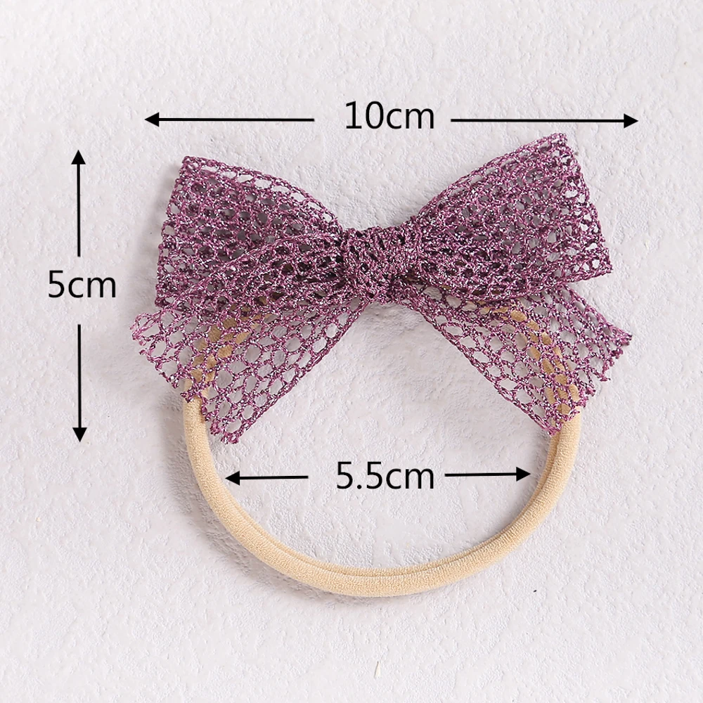Diademas para beb&eacute; de Color s&oacute;lido para ni&ntilde;a, diadema con lazo de encaje, accesorios para el cabello de reci&eacute;n nacidos, banda de cabeza el&aacute;stica suave de nailon fino-1