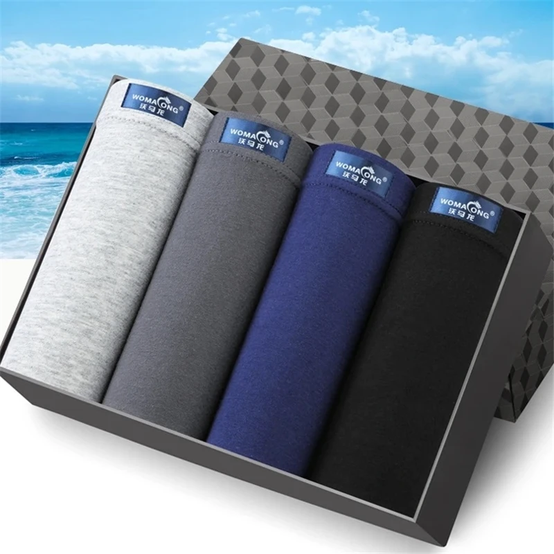 Боксеры мужские 4 шт./лот мягкое нижнее белье трусы из модала 24 цвета L 4XL|Мужские