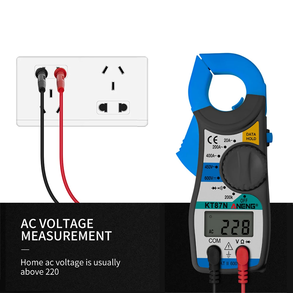 Цифровые токоизмерительные клещи компактный мультиметр с ЖК дисплеем для