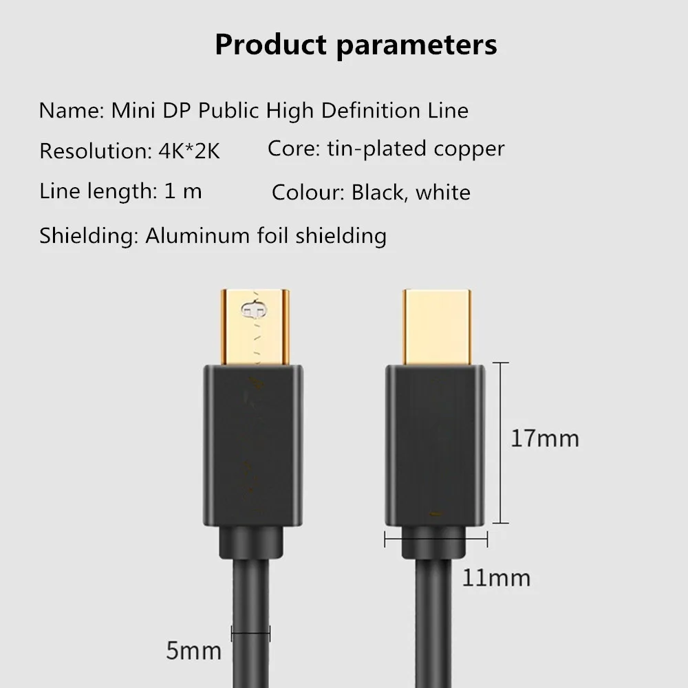 Высококачественный кабель Displayport с Mini DP на штырь-штырь 4K для Macbook/Mac Lenovo Dell |