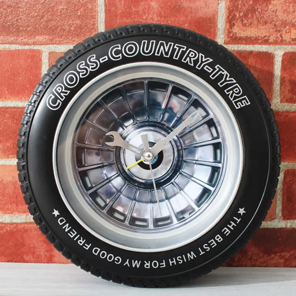 Tire Clock Car Wheel Shape Alarm Wall Cool Bedroom Decoration | Дом и сад