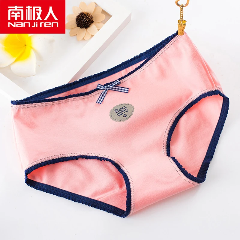 NANJIREN 5/pcs Women Briefs Cotton Pink Gray Print Female Underwear Girl Large Size Underwears Panties Beautiful Teenage Shorts | Женская
