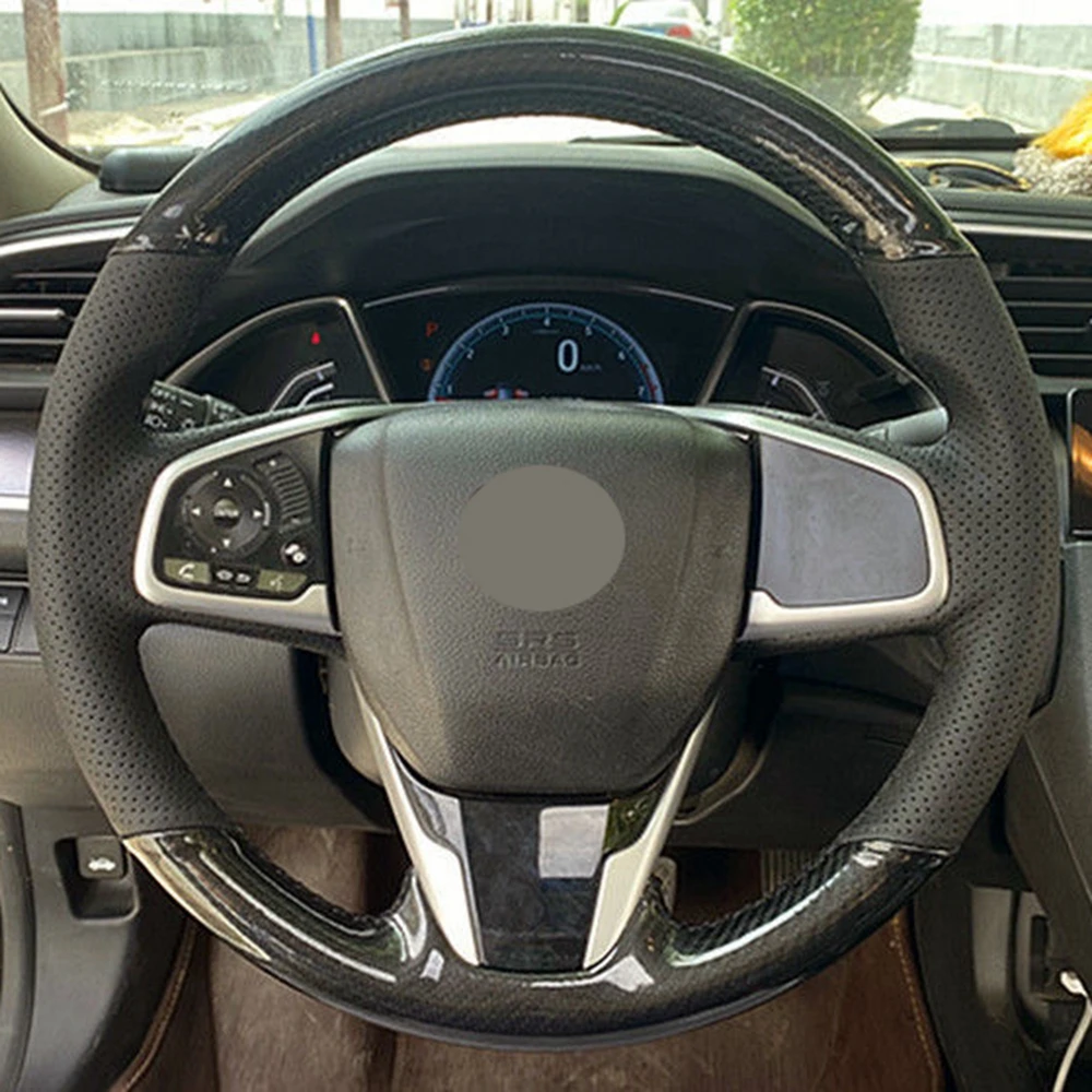 

Искусственная кожа из мягкого черного углеродного волокна для Honda Civic 10 2016-2019 дюйма