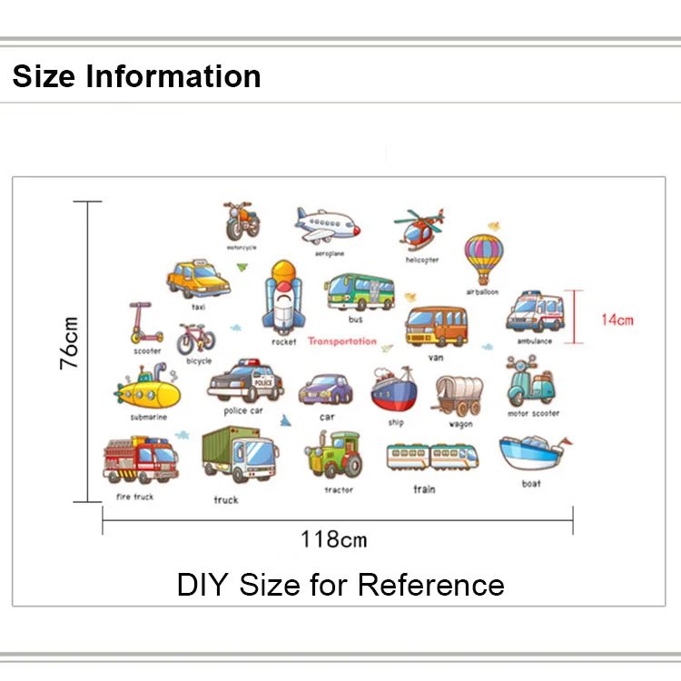 Игрушечные автомобильные наклейки для детской комнаты Мультяшные обои на окна