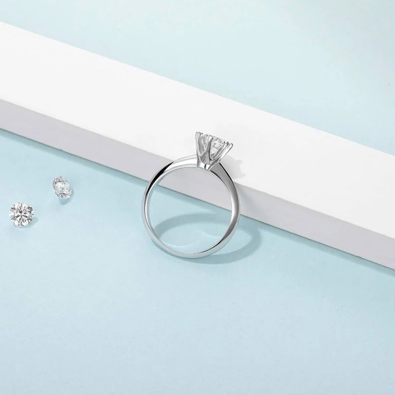 Gem балетки 6 зубец Юбилей вечность Твердые кольца невесты Обручение ювелирные