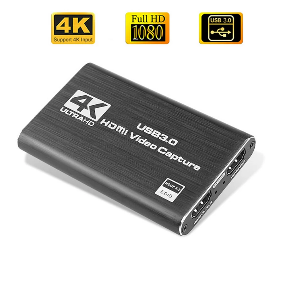 USB 4K 60 Гц HDMI-совместимая карта видеозахвата 1080P для записи игр пластина прямой